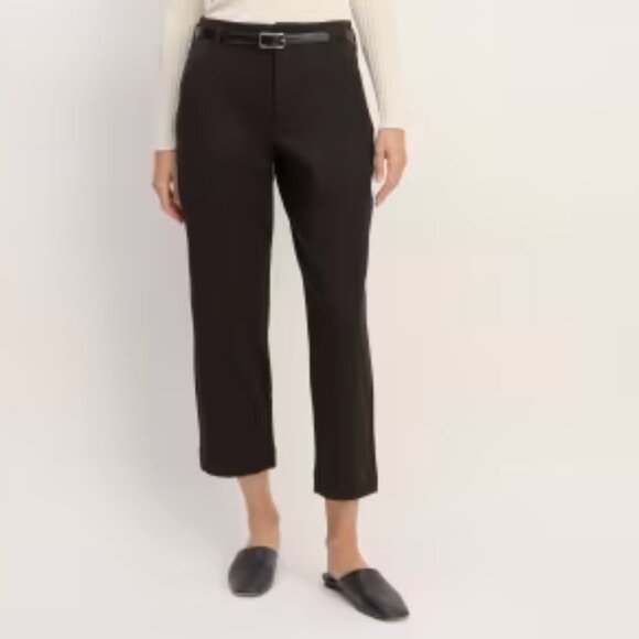 EVERLANE THE CROPPED STRAIGHT REGULAR UTILITY PANTS stretch cotton black sz 4 - Picture 1 of 7